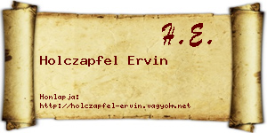 Holczapfel Ervin névjegykártya