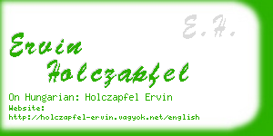 ervin holczapfel business card